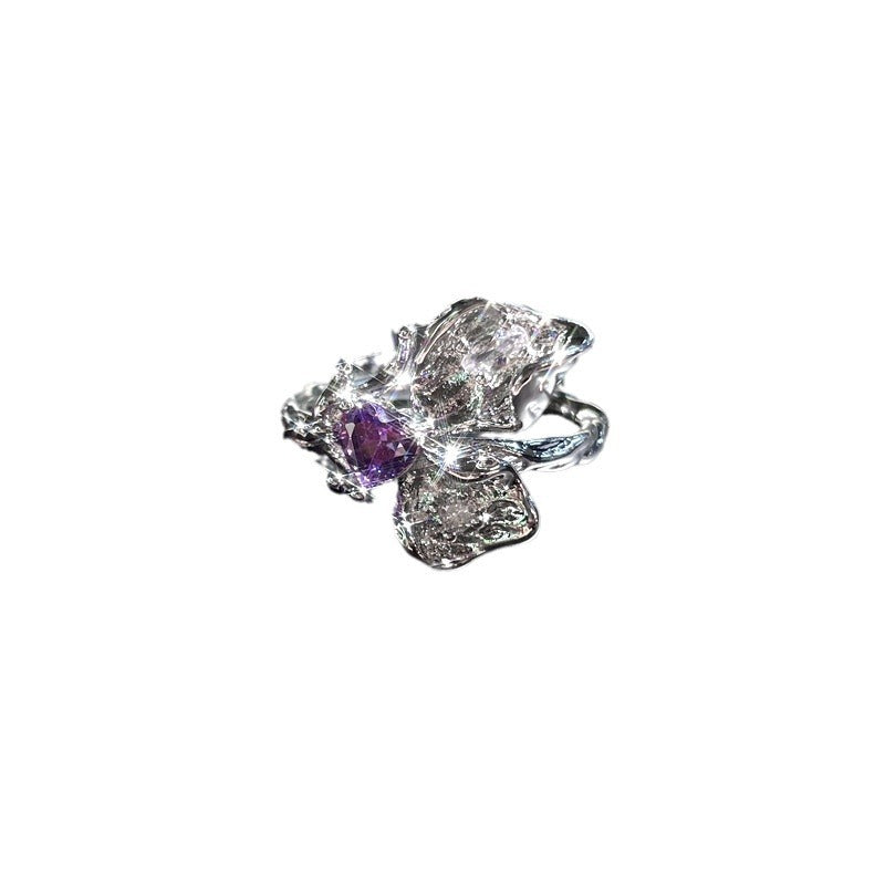 Star Purple Diamond Zircon Series Open Female Affordable Rings