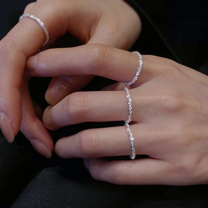 Women's Korean Super Shiny Thin Fashion Personality Simple Rings