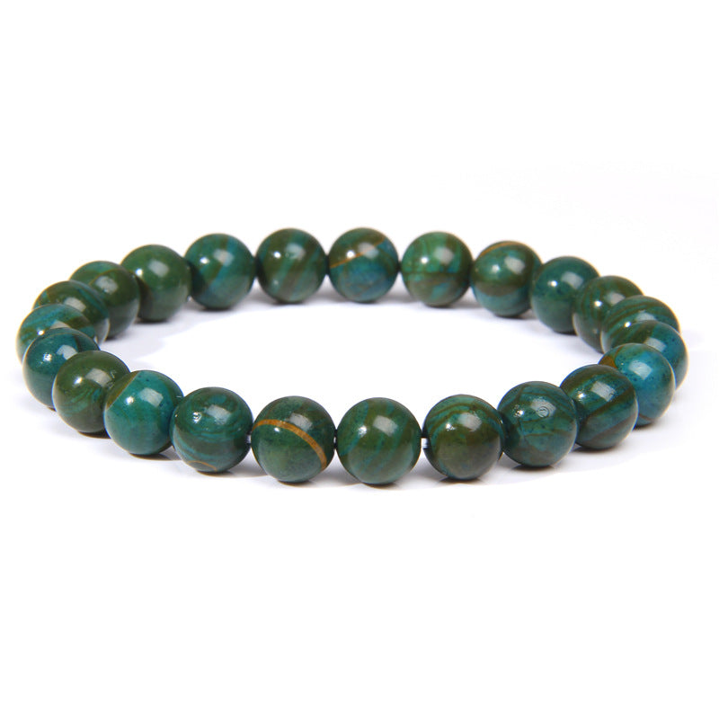 Men's Natural Stone Beads White Turquoise Elastic Bracelets