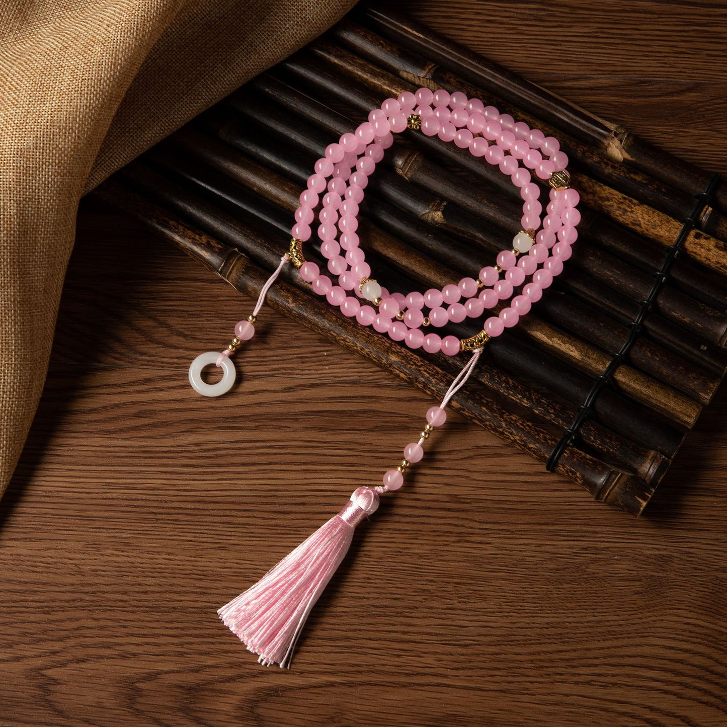 Style Long Beaded Chinese Green Tassel Necklaces