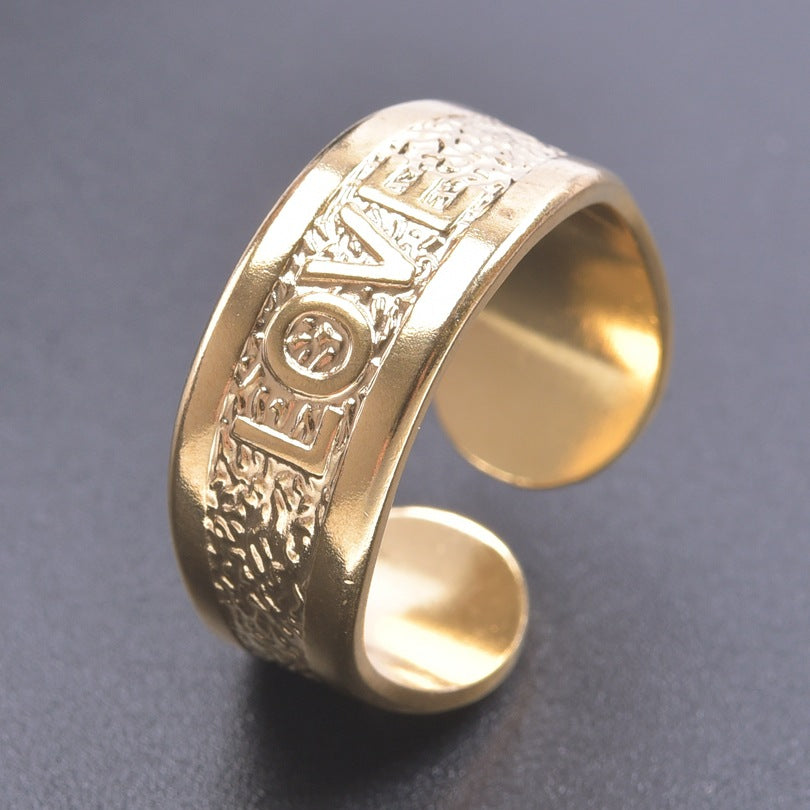 Women's & Men's Colorful Steel Color Opening Adjustable Stainless Rings