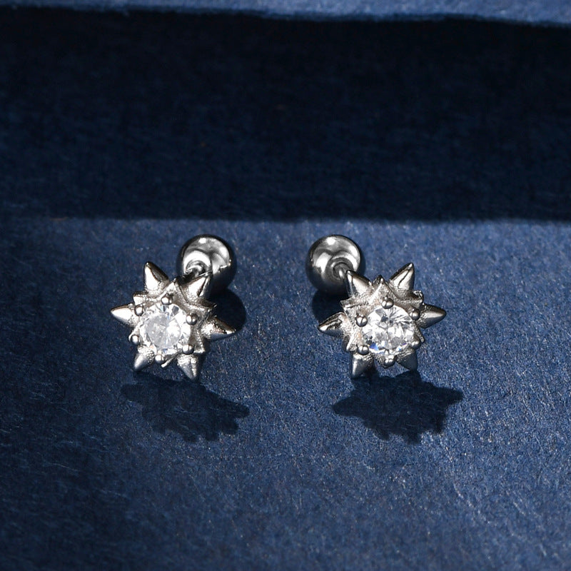 Women's Star Micro Inlaid Zircon Screw Ear Rings
