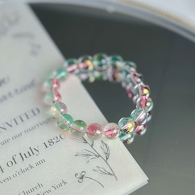 Purple Crystal Female Pliable Temperament Rosary Decompression Hand Bracelets