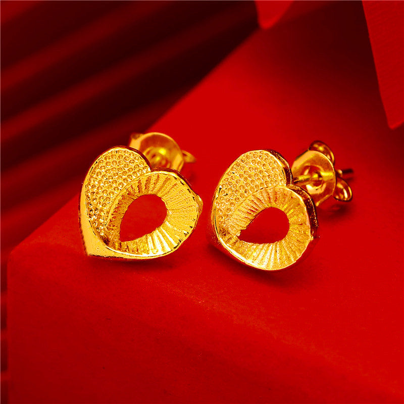 Women's Gold Small Ear Bar Simulation European Coin Earrings