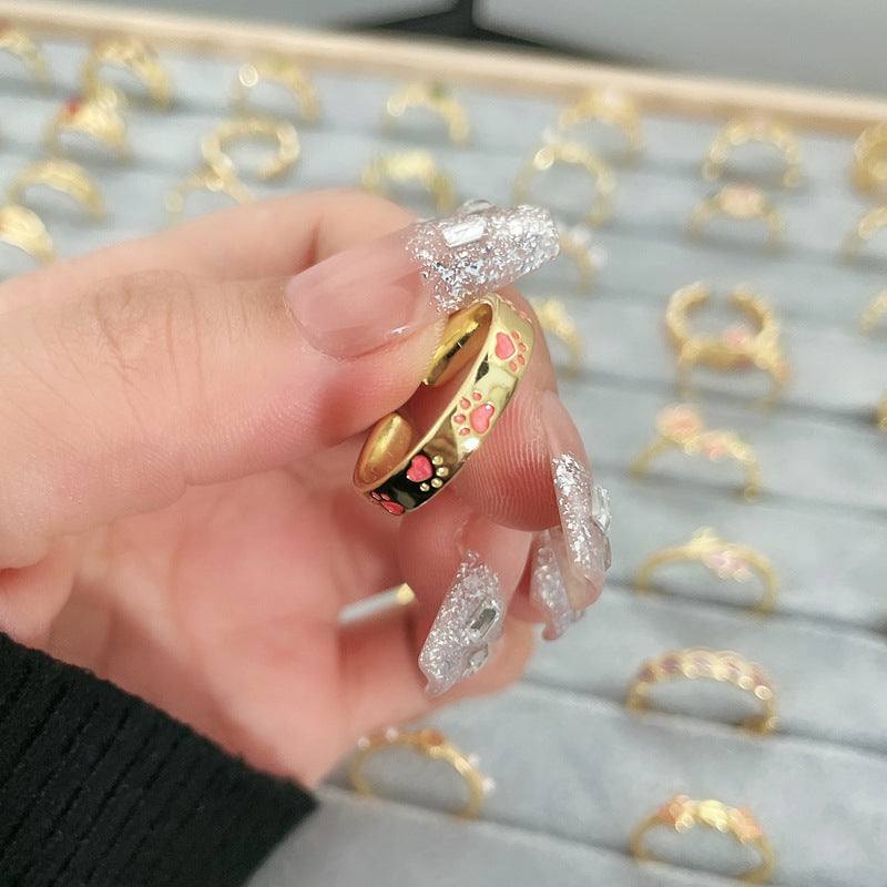 Flower Fashion Personalized Opening Adjustable Index Finger Rings