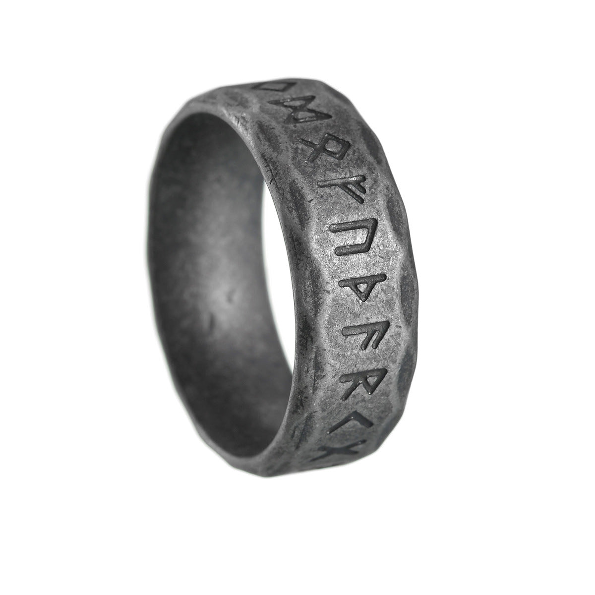 Men's Force Laboratories Rune Titanium Steel Antique Rings