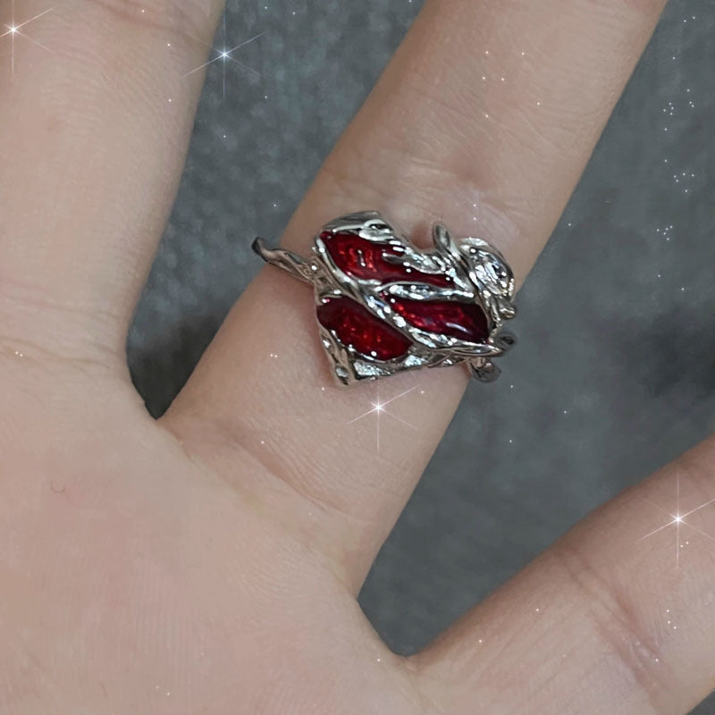 Punk Cross Butterfly Open-end Personality Female Rings