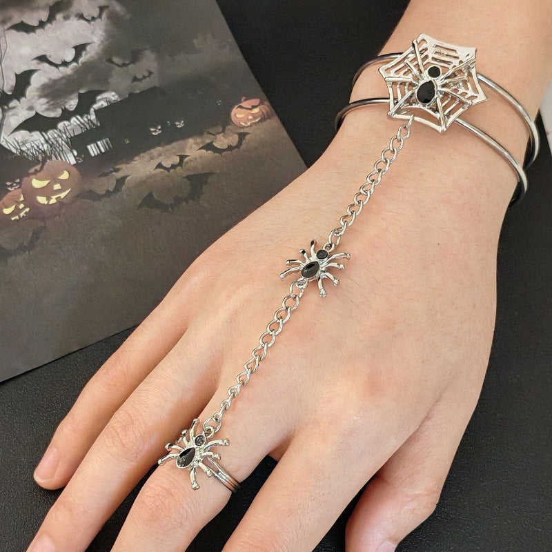 Personality Dark Punk Retro Diamonds Spider Bracelets