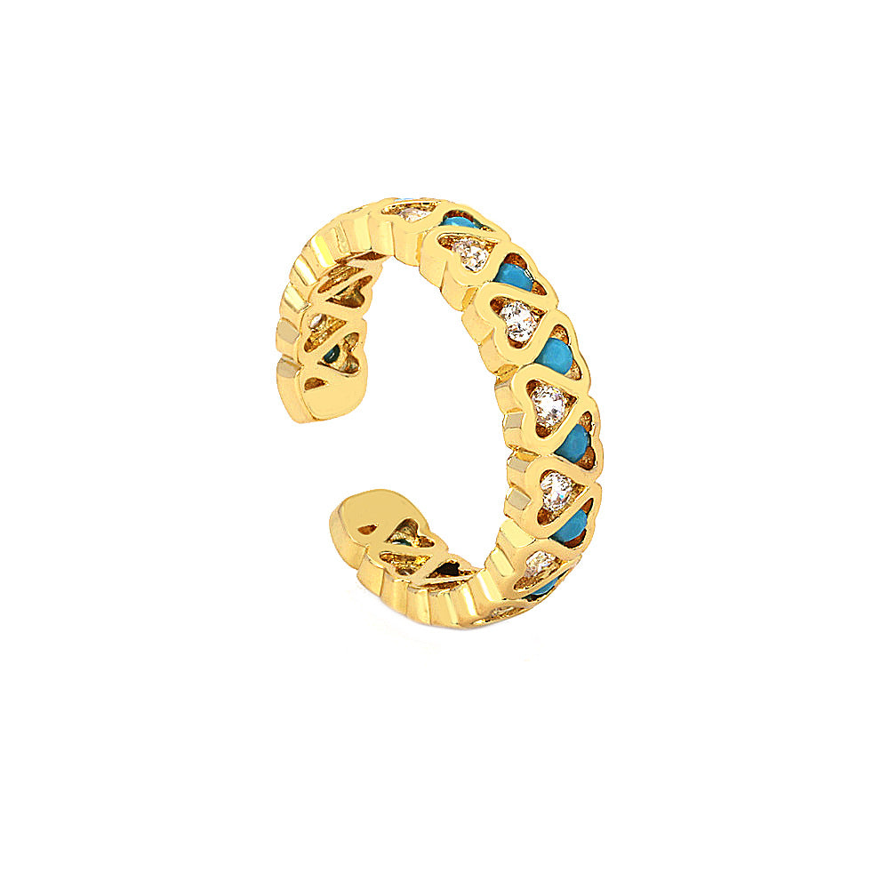 High-grade Copper Gold Heart-shaped Zircon Shape Rings