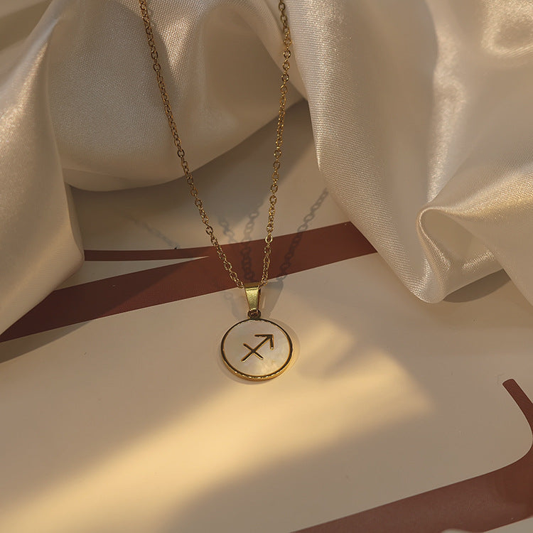 Women's Constellation White Sea Shell Stainless Steel Pendants