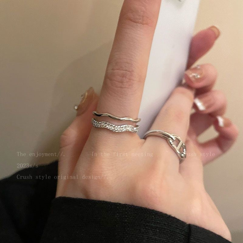 Cold Wind Temperament Wild Couple Index Rings