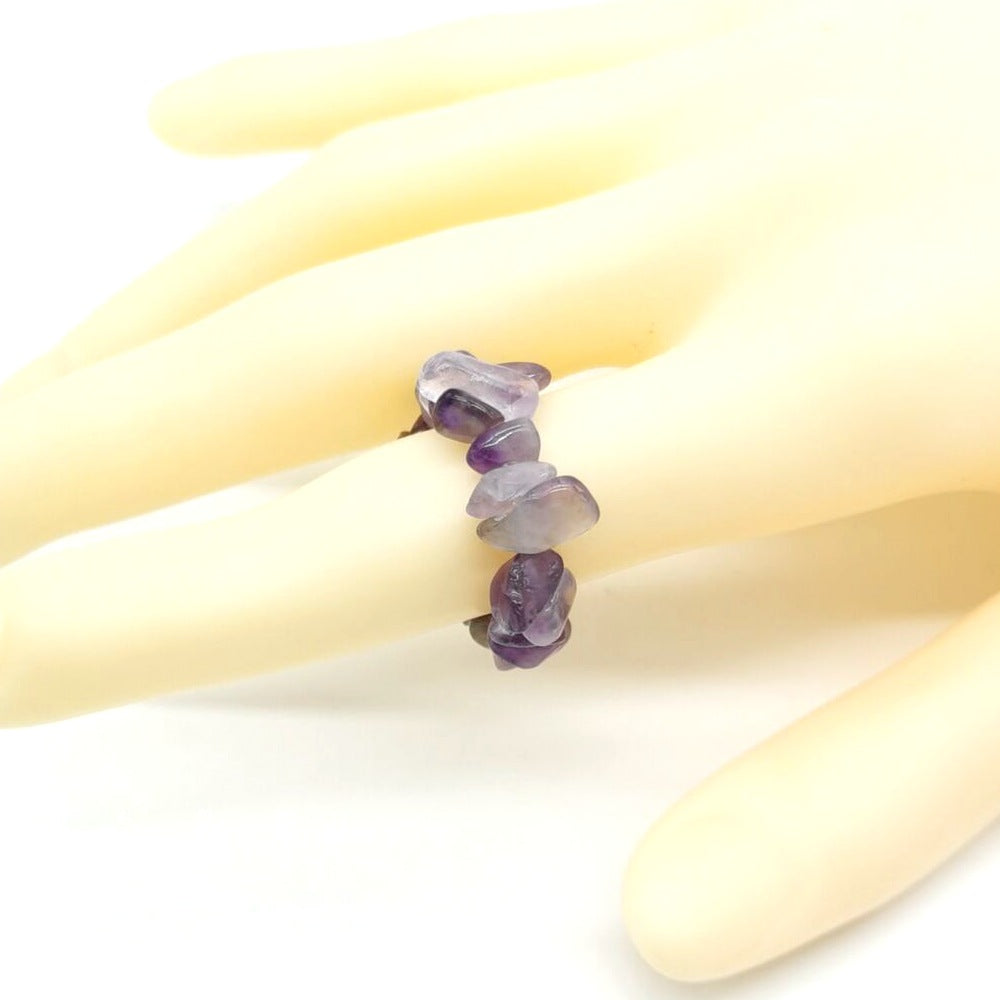 Personality Handmade Wear Natural Gravel Elastic Rings