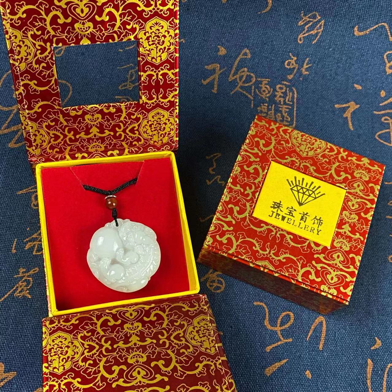 Imitation Jade Pi Egg White Fortune Pendants