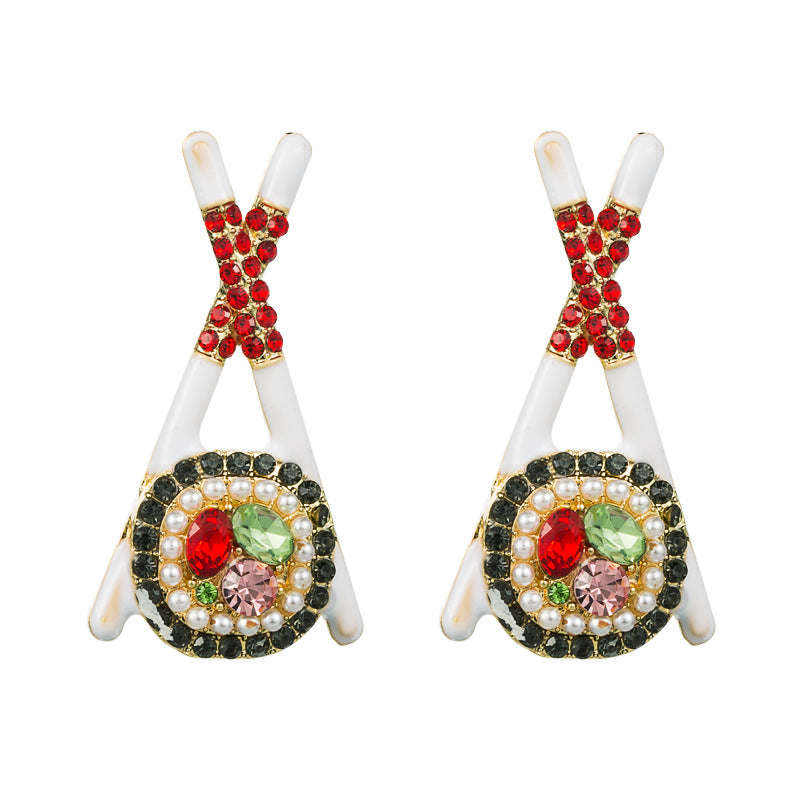 Women's Alloy Drop Oil Inlaid Color Rhinestone Earrings