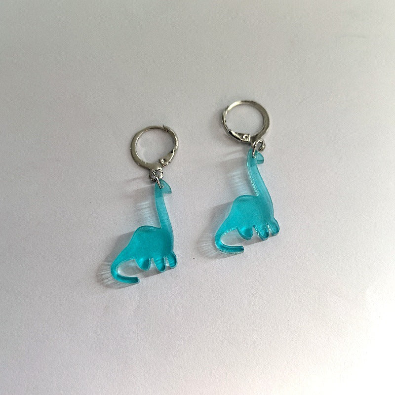Cute Cartoon Colorful Tyrannosaurus Rex Small Earrings