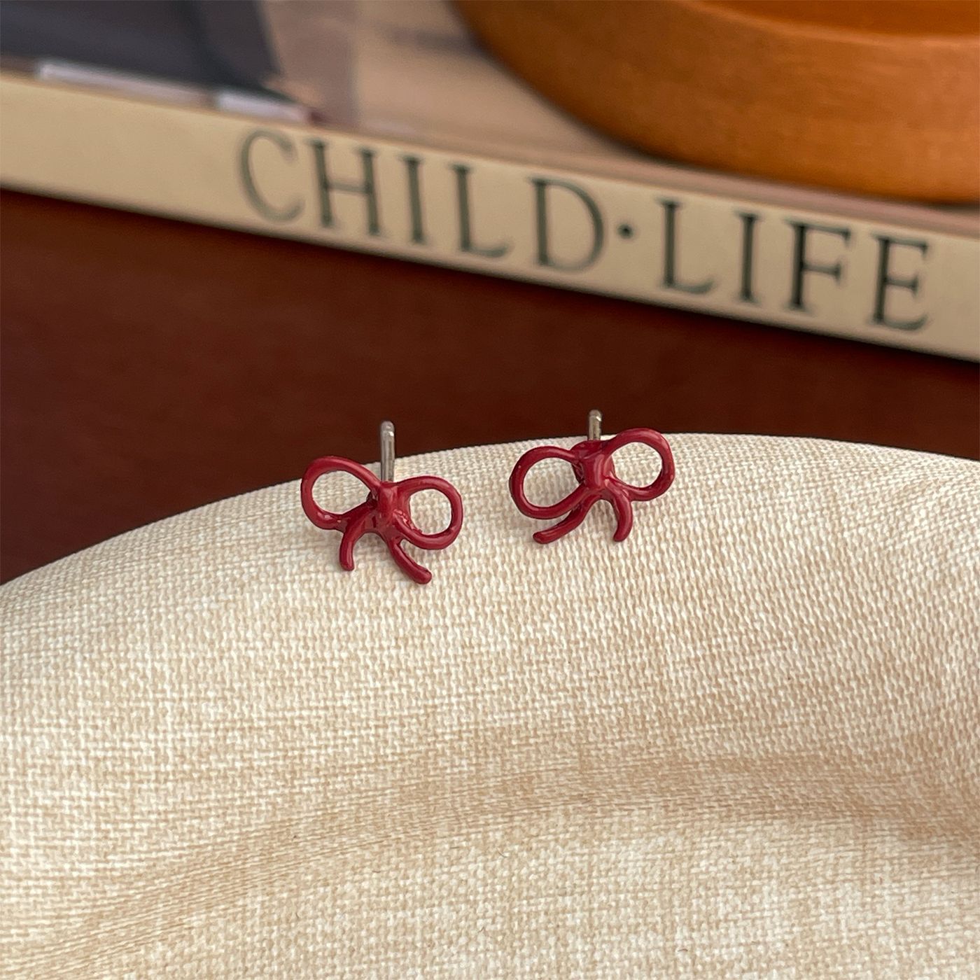 Small Exquisite Bow Female Sier Needle Earrings