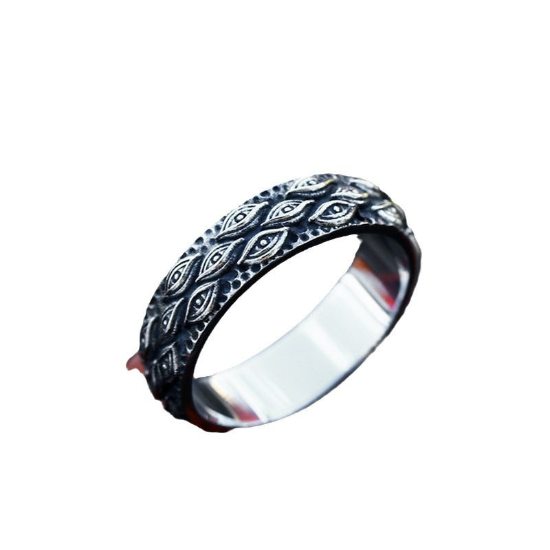 Men's Stainless Steel Retro Eyes Ornament Rings