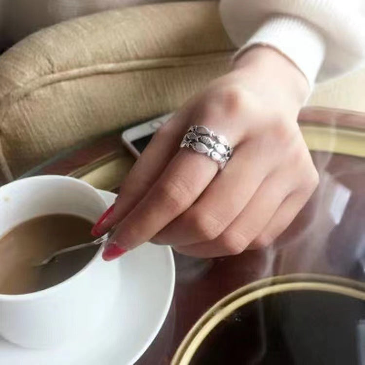 Women's Fish Retro Wide Open Hand Jewelry Rings