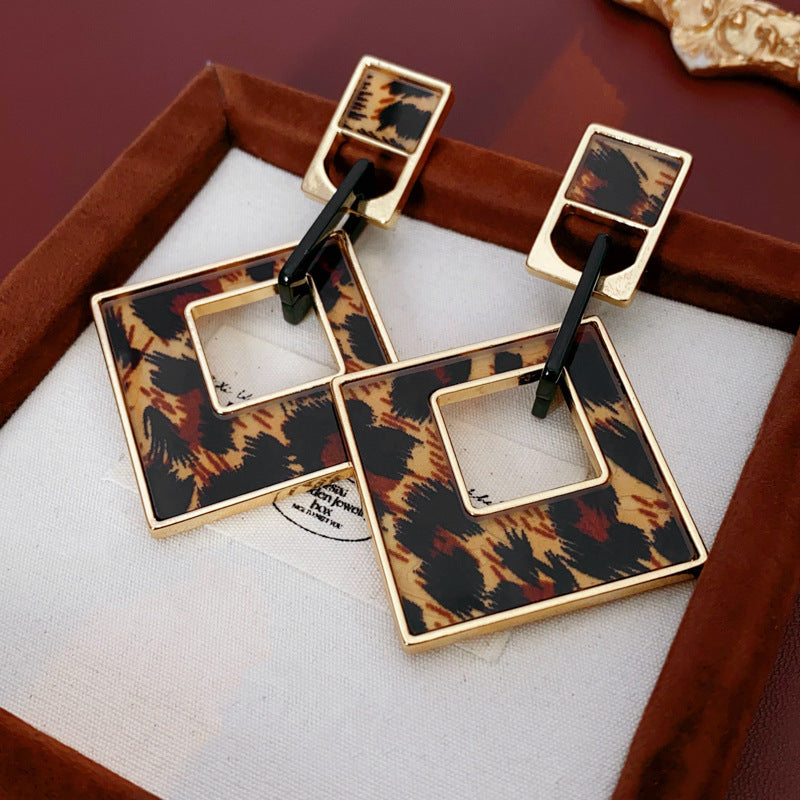 Leopard Print Artificial Leather Ear Fabulous Earrings