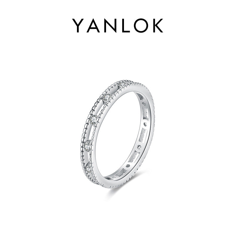 Sterling Sier Folding With Wind Light Luxury Row Rings