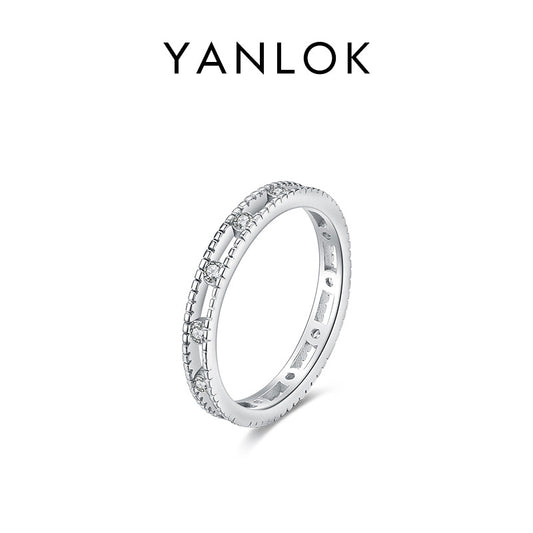 Sterling Sier Folding With Wind Light Luxury Row Rings