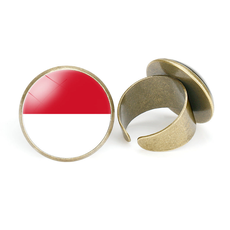 Asian Flags Vintage Open Bahrain Turkey Rings