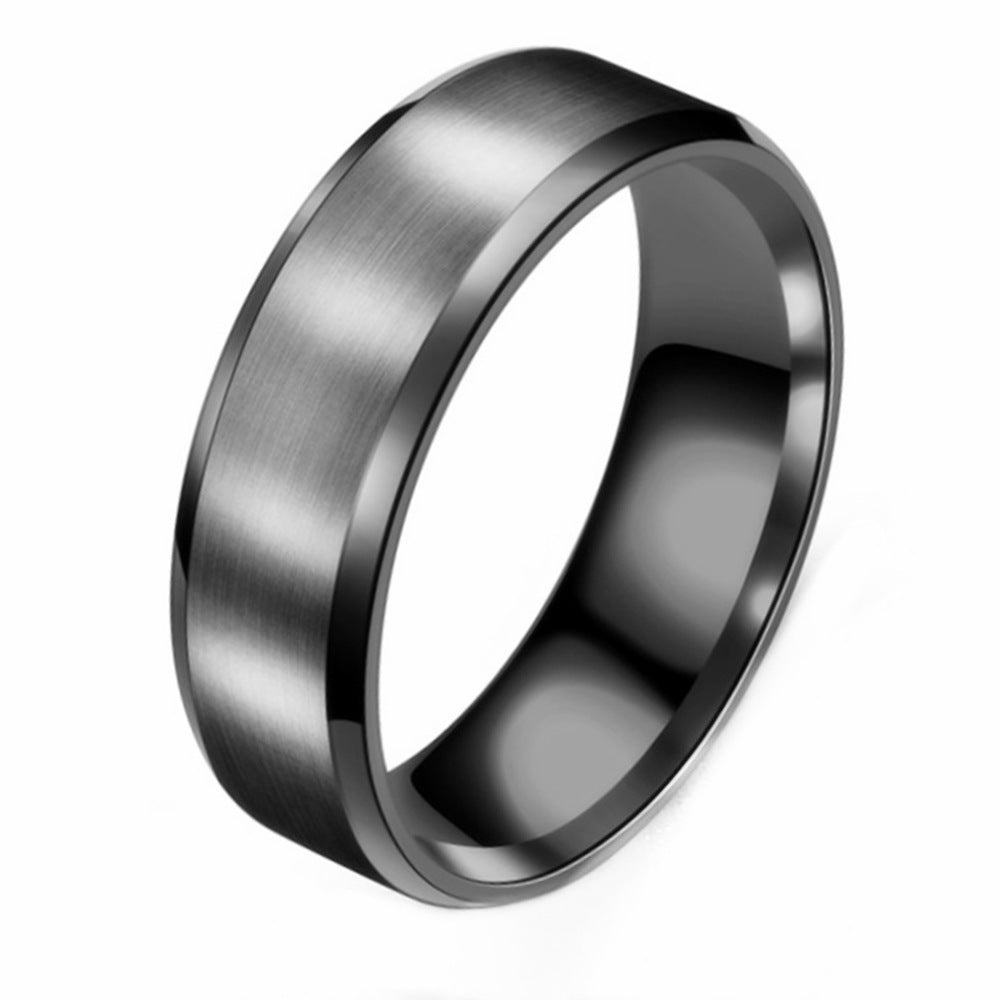 Can Carve Writing Double Beveled Titanium Rings