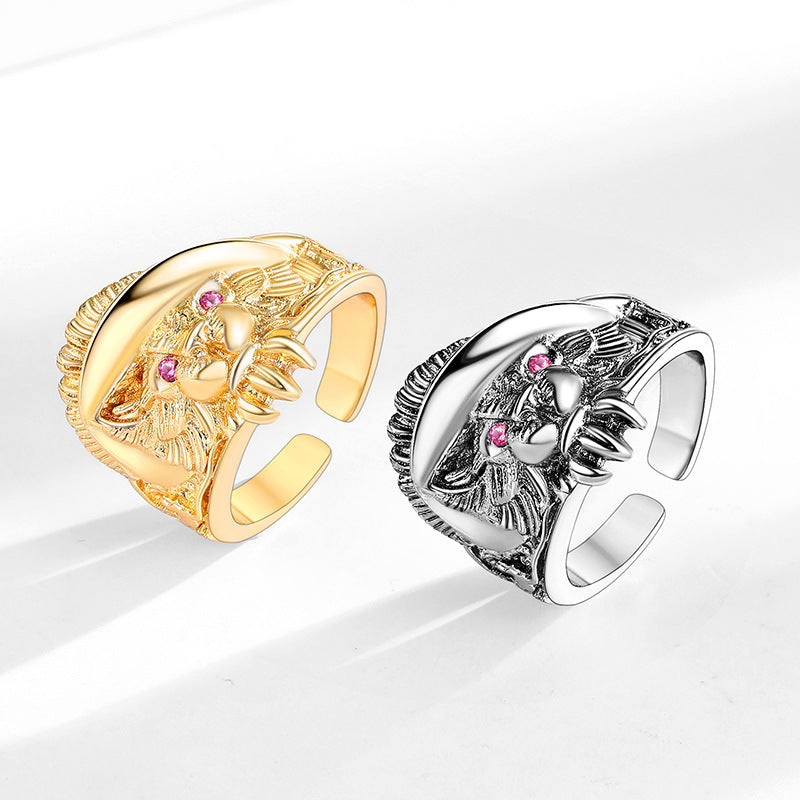 Men's Animal Cat Design Domineering Hip Hop Rings