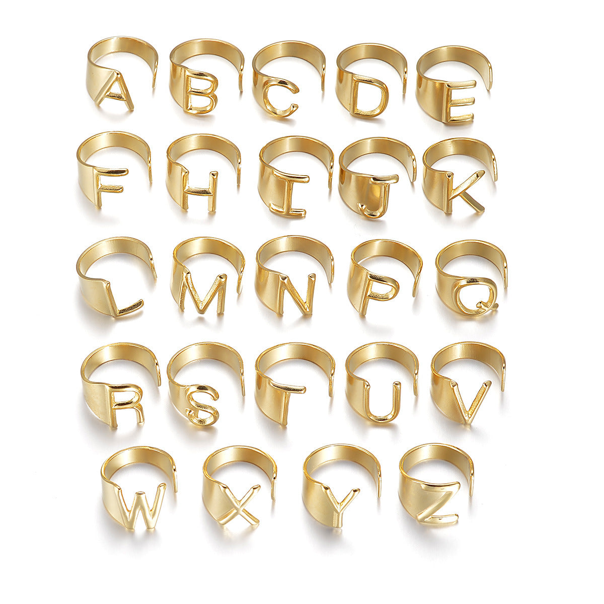 Jewelry English Letters Opening Titanium Steel Rings