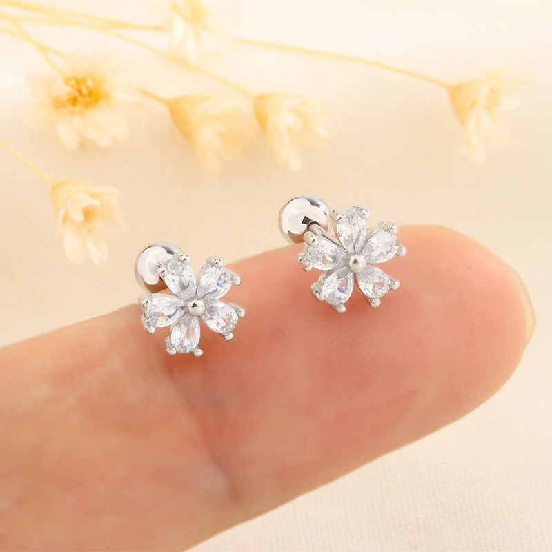 Sweet Peach Blossom Pink Zircon Mori Rings