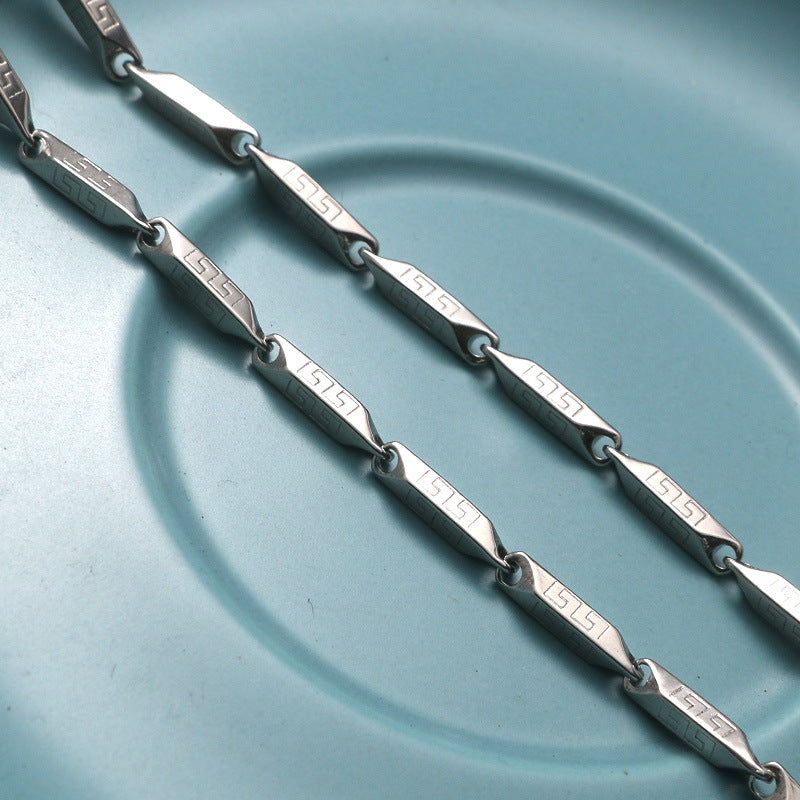 Titanium Steel Diamond Melon Seeds Chain Hip Hop Necklaces