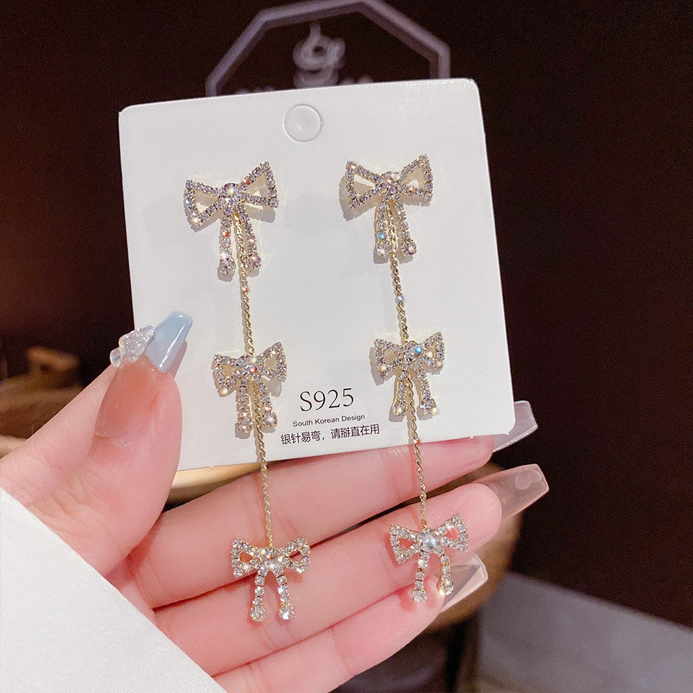 Women's Vintage Tassel Diamond High-grade Ear Minority Earrings