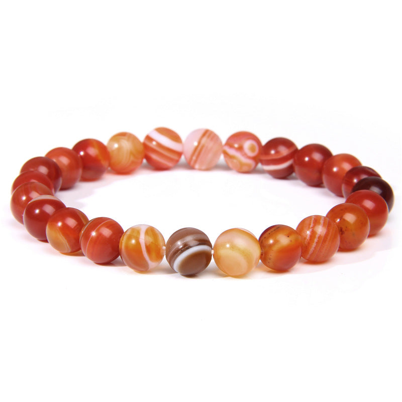 Men's Natural Stone Beads White Turquoise Elastic Bracelets