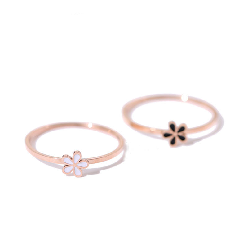 Women's Small Personalized Exquisite Titanium Steel Color Rings