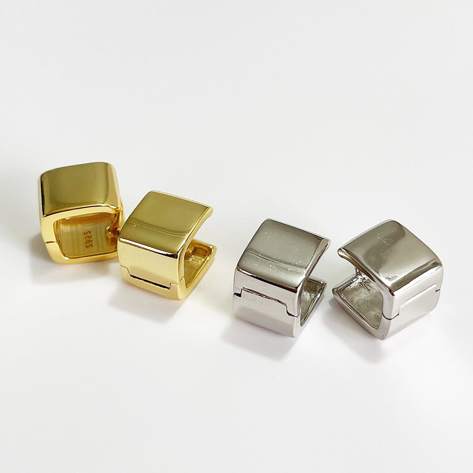 Square Wide Version Ear Clip Korean Earrings