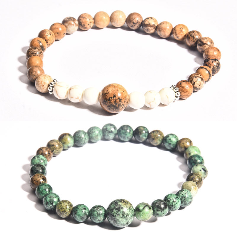 African Turquoise Drawing Stone Yoga Agate Bracelets