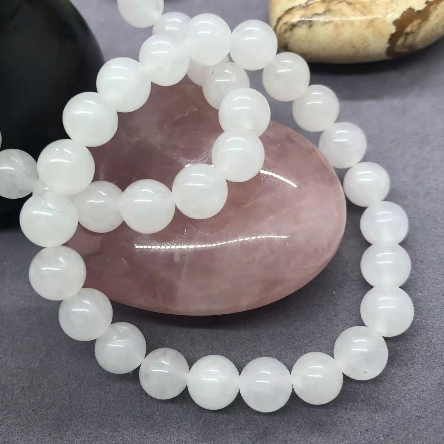 Women's & Men's Marble Flocculence Crystal Transparent Round Beads Simple Bracelets