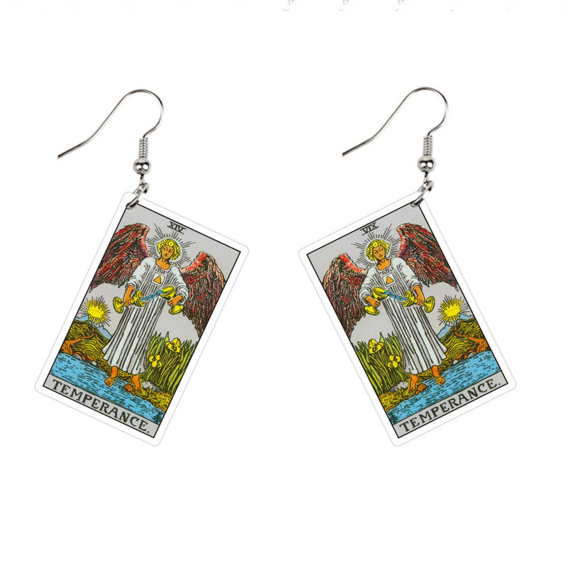 Acrylic Printing Double-sided Vintage Tarot Designer Earrings