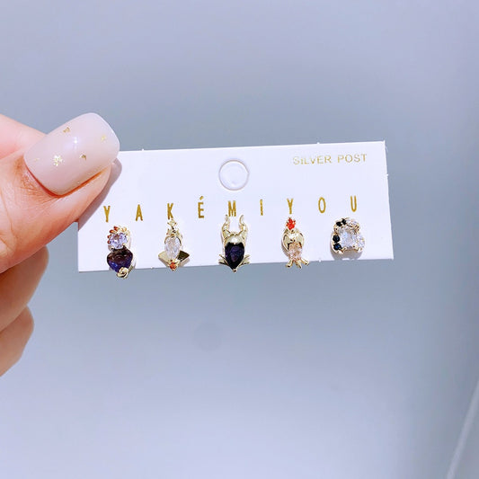 Zircon Set Fairy Tale Movie Villain Earrings