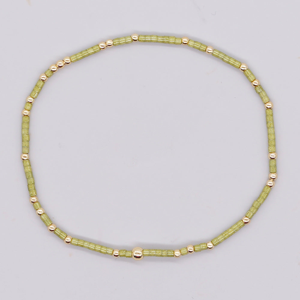 Women's Bohemian Style Copper Bead Rainbow Color Bracelets