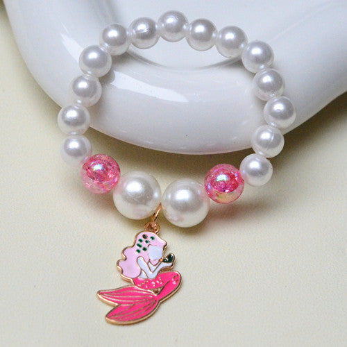 Children's Beaded Plate Beads Cartoon Mermaid Shell Bracelets