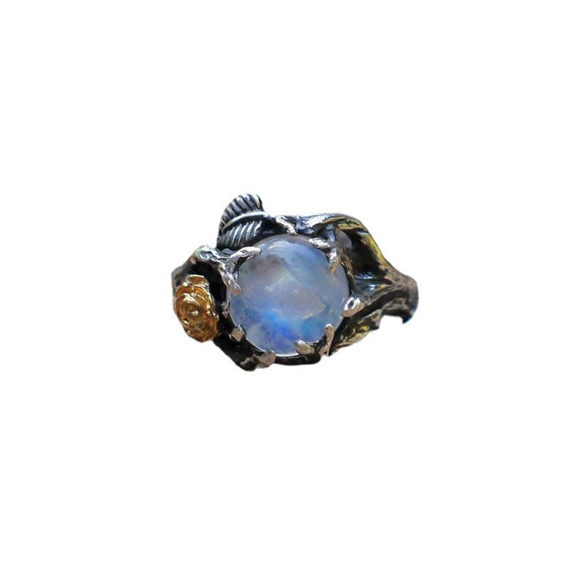 Gold Color Separation Leaf Shaped Synthetic Rings