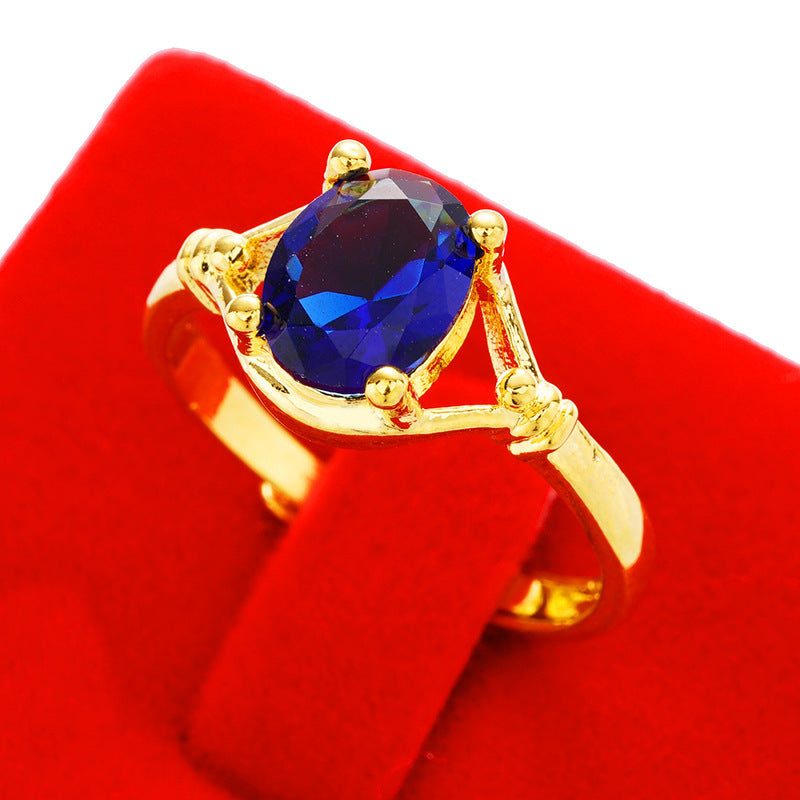Women's Imitation Diamond Colored Gemstone No Color Rings