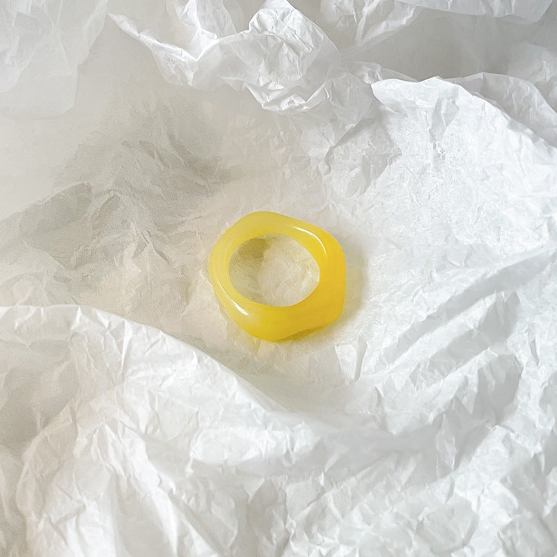 Resin Candy Color Cute Hand Jewelry Rings