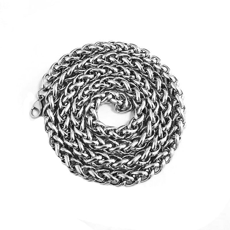 Men's Steel Domineering Flower Basket Clavicle Chain Necklaces