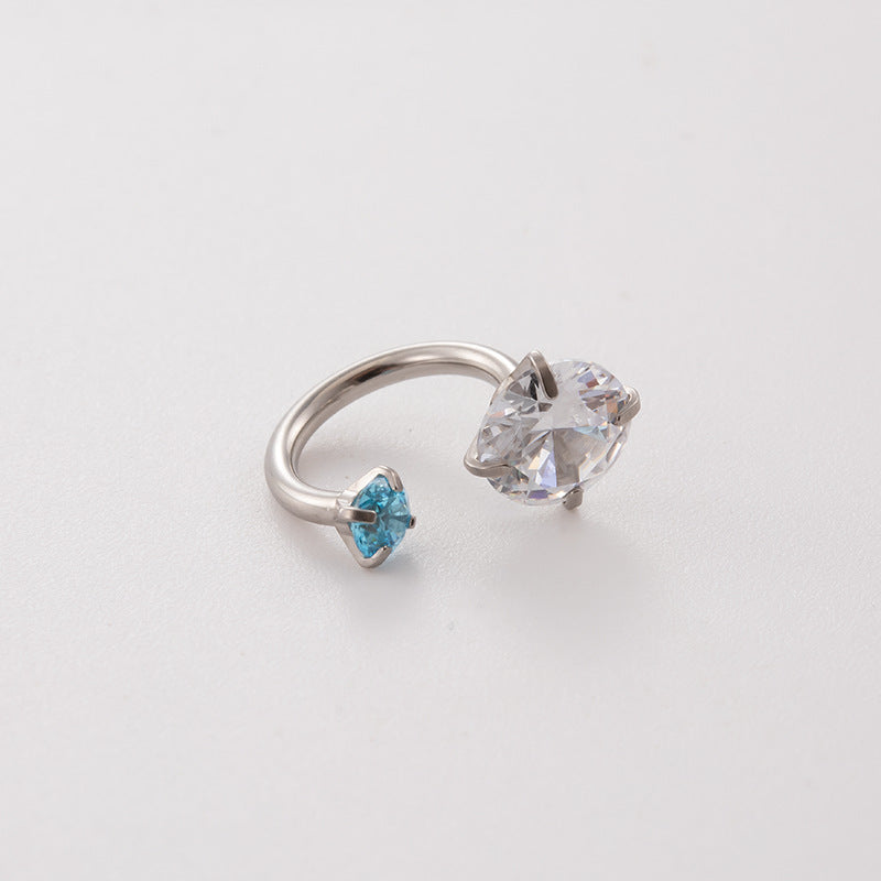 Screw Horseshoe Ear Bone Pin Flash Earrings