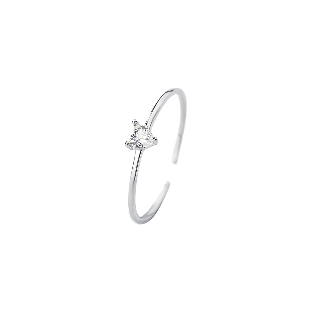 Loving Heart In Sterling Sier White Rings