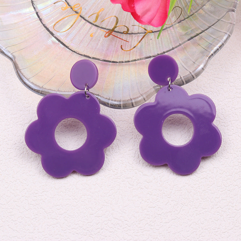 Women's Cutout Acrylic Fashion Simple Style Sweet Earrings