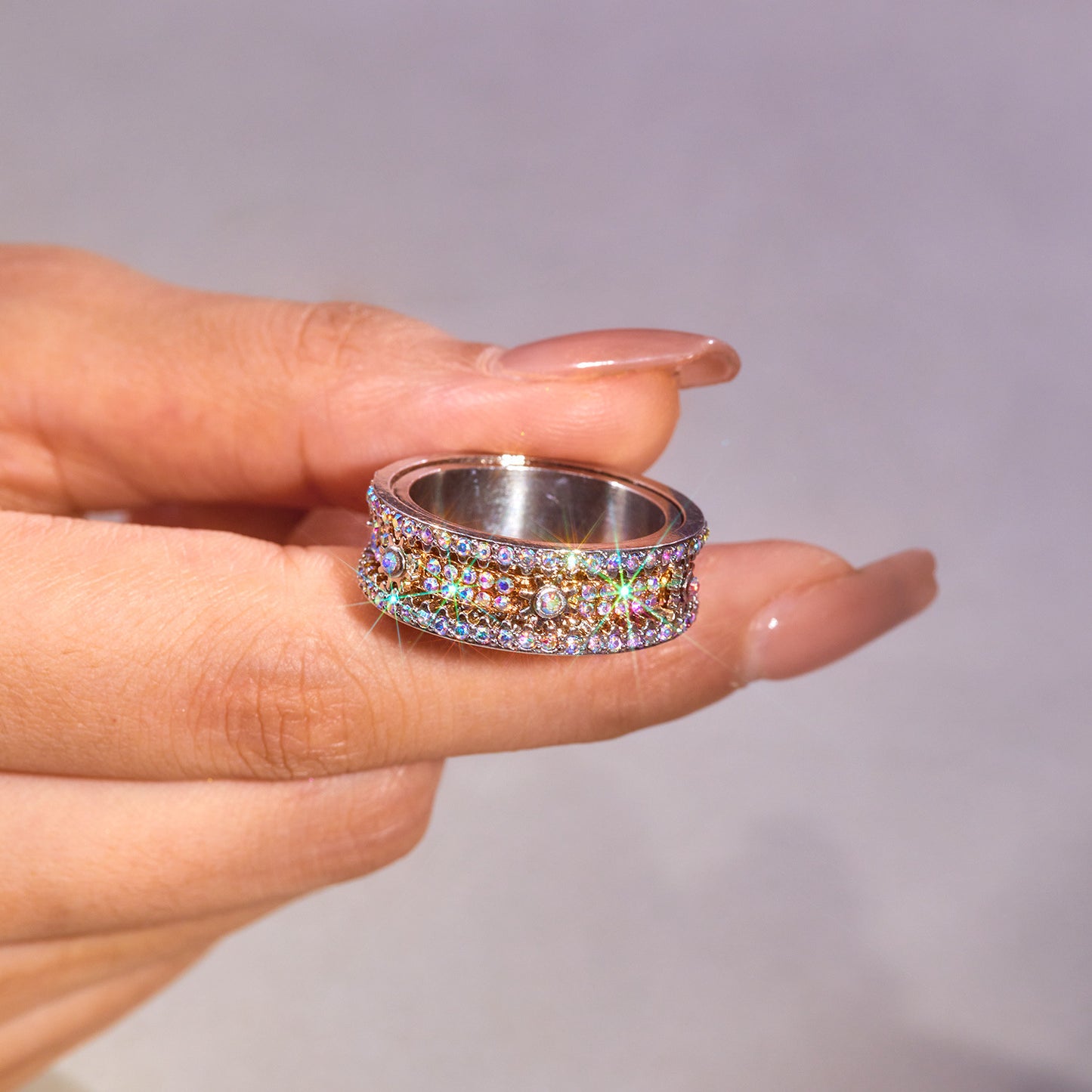 Creative Mechanical Starry Gear Rotatable Rotating Rings