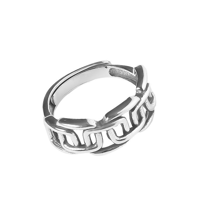 Women's Sterling Sier Cross Winding Hollow For Vintage Thai Rings
